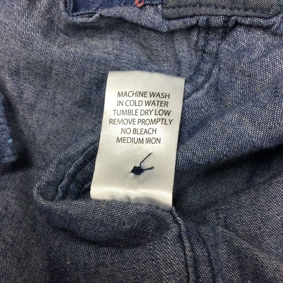 Flag & Anthem Mens Hawaiian Shirt Size XL Blue Pink Flamingo Palm Tree Print - Picture 5 of 5